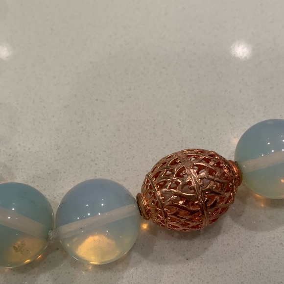 Moonstone necklace with rose gold accents - Picture 4 of 6